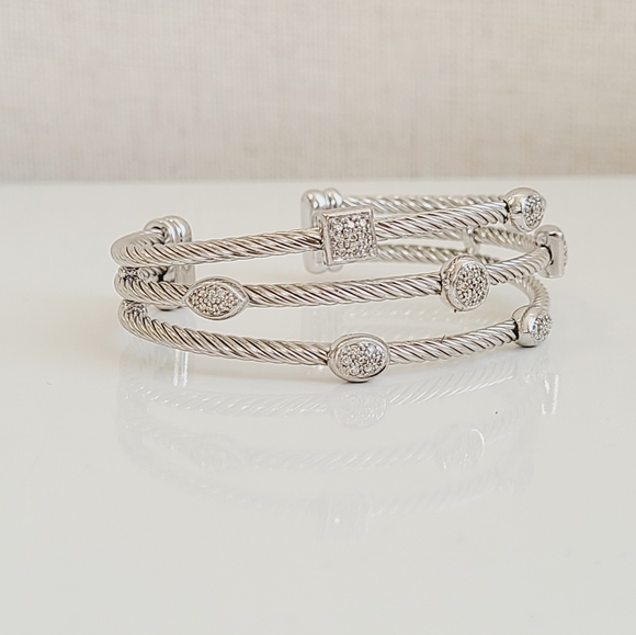 David Yurman Three Row Confetti Diamond Bracelet  - Picture 4 of 13